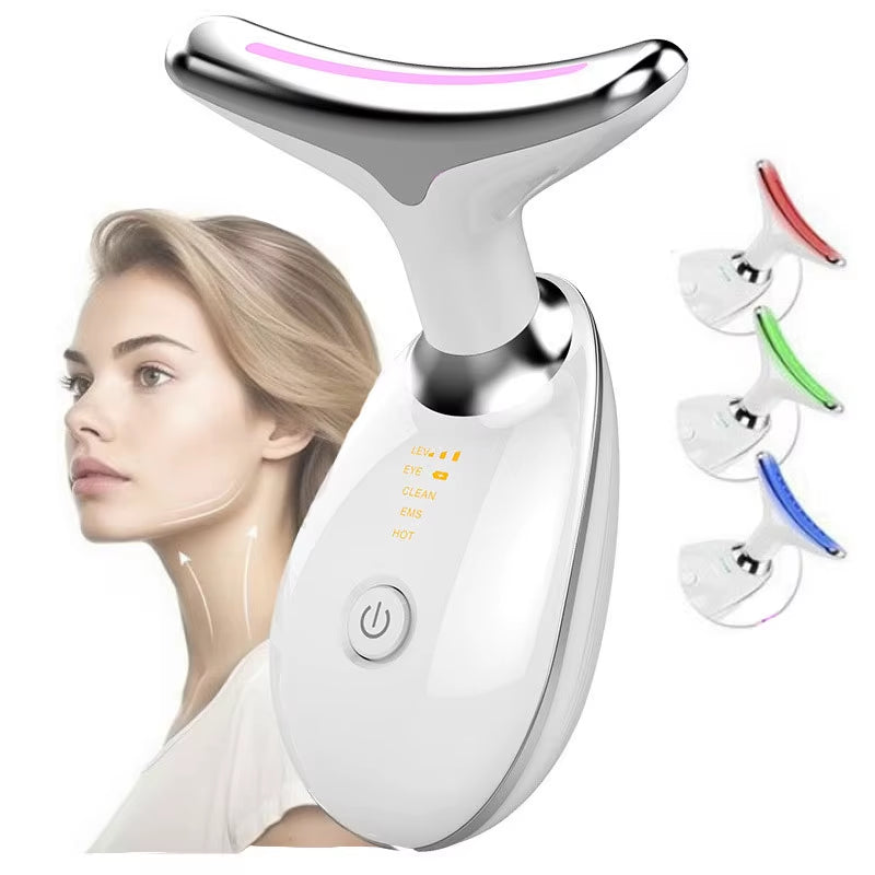 3 Colors/7 Colors Face Neck Massager Facial Lift Three Light Modes Electric Skin Tightening Device LED Beauty Instrument